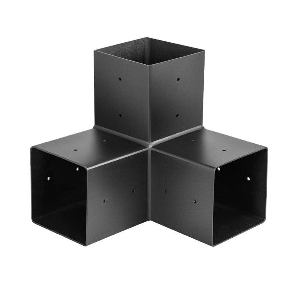 Black Modular 6*6 Pergola Post Base System Kits for Outdoor Space Gazebo Patio
