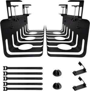 Quality Under Desk No-Drill Cable Basket for Cable Management Metal Wire Tray 40cm 43cm 45cm 50cm wholesale