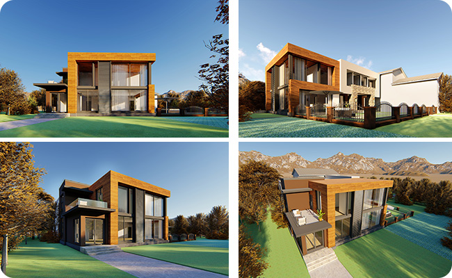Australian Standard Glass Windows Metal Security Door Light Steel Structure Prefab Homes