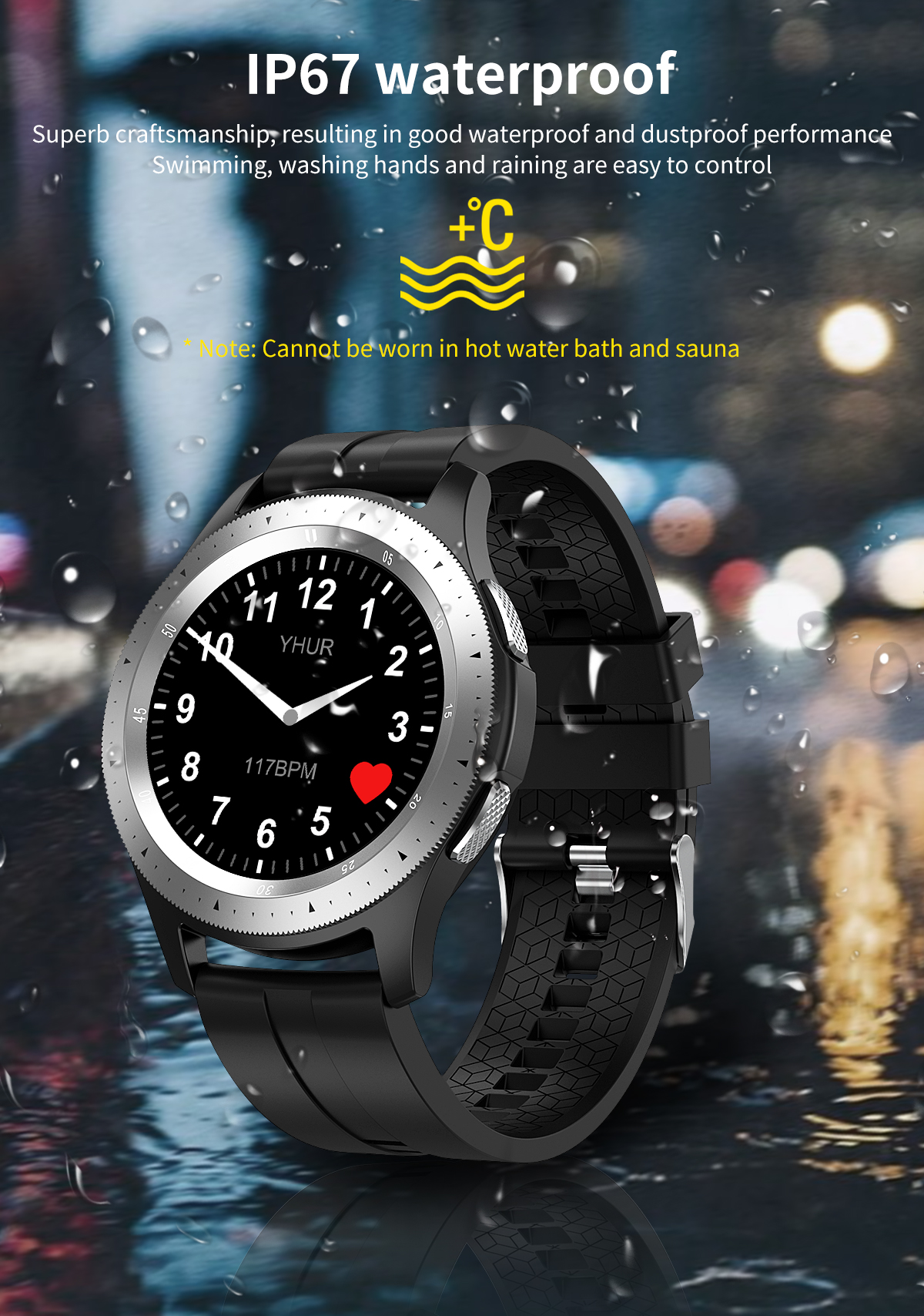 Amazon HOT Round Touch Screen Sport Pedometer Heart Rate Monitor ODM OEM Waterproof Smartwatch