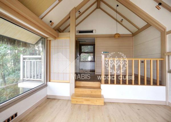 Sandwich Wall Panel Prefabricated Wooden Houses Convenient Relocation Eco