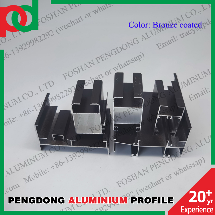 Sliding Windows Aluminum Profiles For Cote D'Ivoire Silver Anodized And Powder Coated Bronze And Flashy Grey