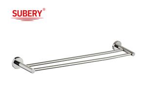 Quality Wall Mount Bathroom Accessory Set Chrome Finishing Towel Bar Modern Towel Rail Double Towel Rod wholesale