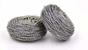 Quality Round Shape Stainless Steel Scourer , Steel Scouring Pad With Comfortable Handfeel wholesale