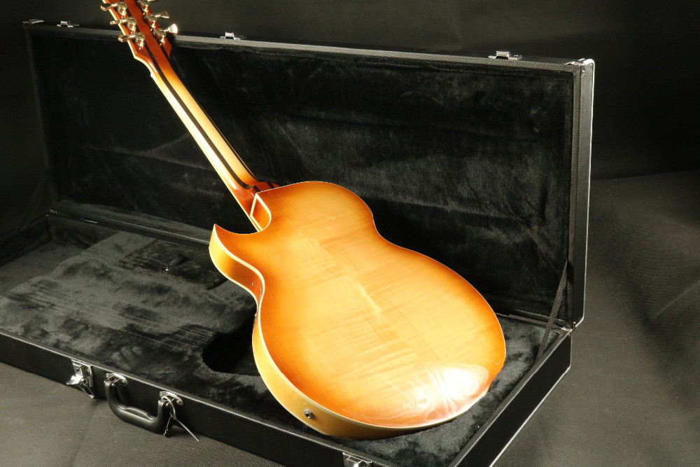 High Quality teaburst thick hollow body block inlay single cutaway electric guitar Guitar