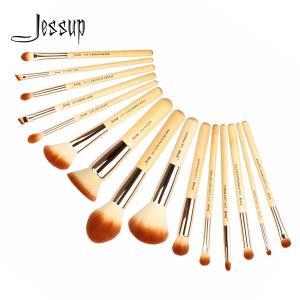 Quality Jessup Bamboo Makeup Brushes Set 15pcs Vegan Soft Eco Friendly Makeup Accessories Cosmetic Brush Suppliers T140 wholesale