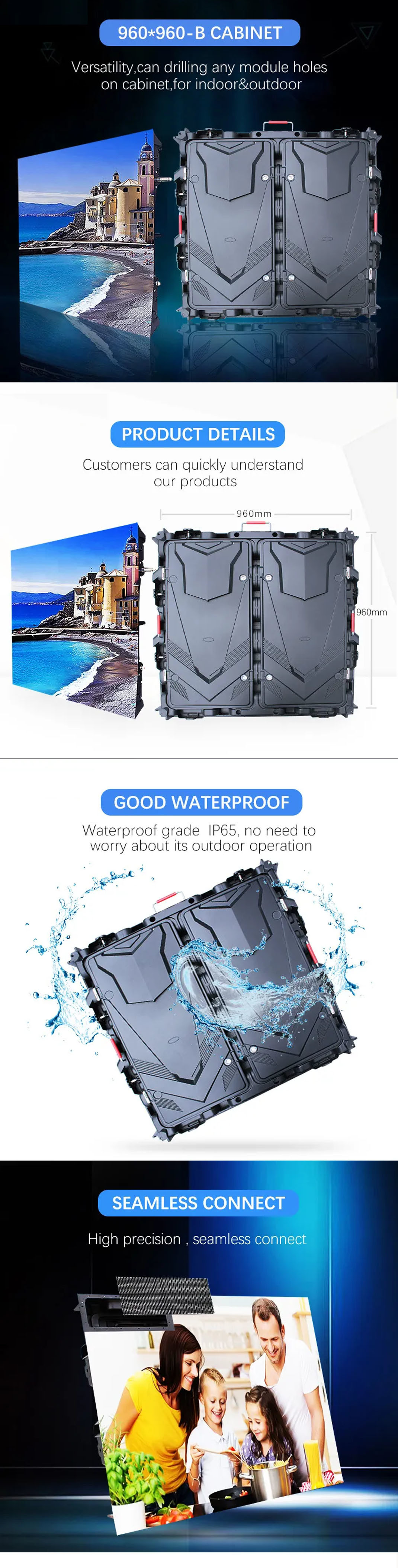 Outdoor Video Advertising Board LED Billboard Display , P10 Led Outdoor Screens