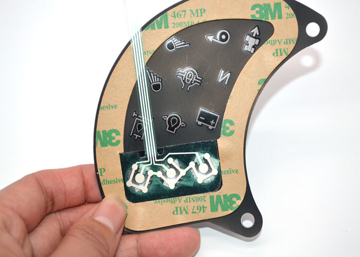 PC / PET Overlay Metal Dome Membrane Switch Keyboard With Female Connector Cable Tail