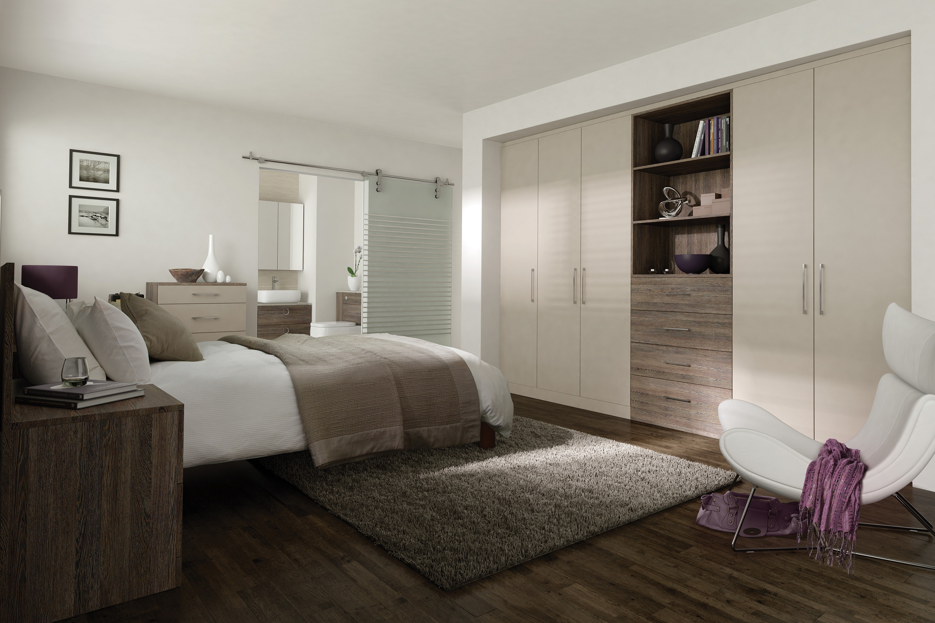 Mail Packing N Wooden Bedroom Dressing Table with 8 Sliding Door Aluminium Wardrobe