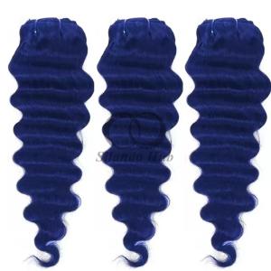 Quality Blue Loose Deep Wave Remy Human Hair Bundles Sew In Weave Bundles Brazilian Bundle Deals wholesale