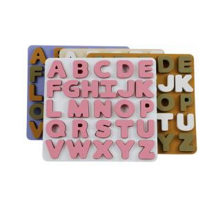 Quality Food Grade Kids Silicone Puzzle With Letters Alphabet Shape wholesale
