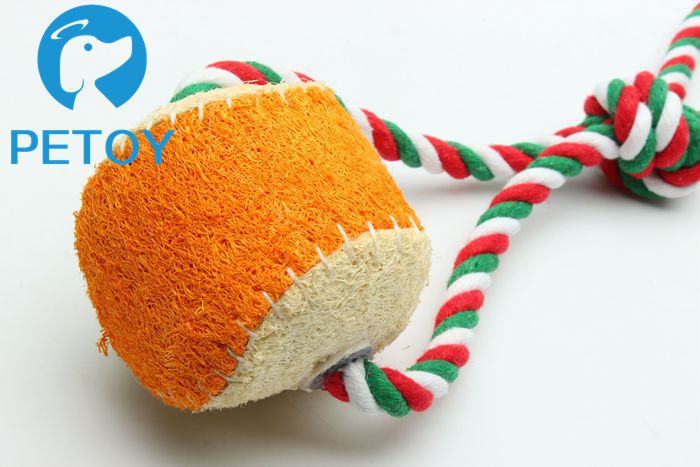 Durable Loofah Squeaky Rope Dog Toys Long Service Life BSCI Approved