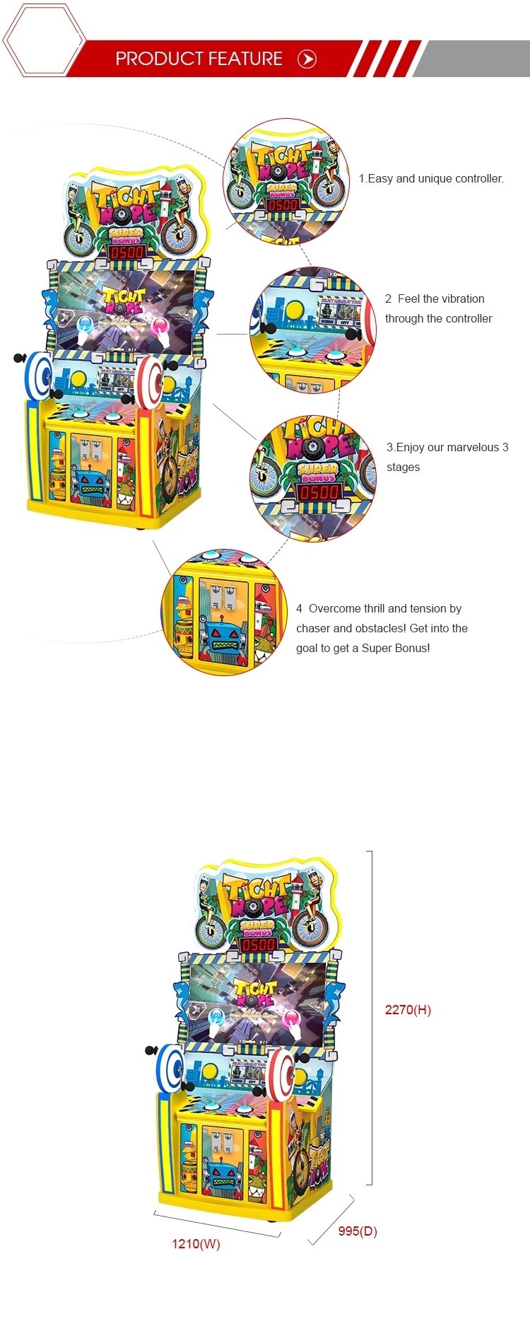 Indoor Lottery Ticket Machine / Wheelbarrow Adventures Video Game Machine