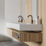 OEM Melamine Door Finish Bathroom Vanity Cabinet Vanity Unit With Basin