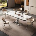 Luxury Stainless Steel Marble Square Dining Room Tables Length 1.8M