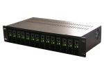 SM / MM 19inch 2U 14 ports optical media converter , Rack Chassis