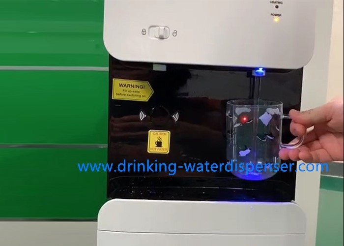 Touchless Tabletop Bottled Water Cooler Dispenser 105TS, water detected by cup sensing and solenoid valve controlling