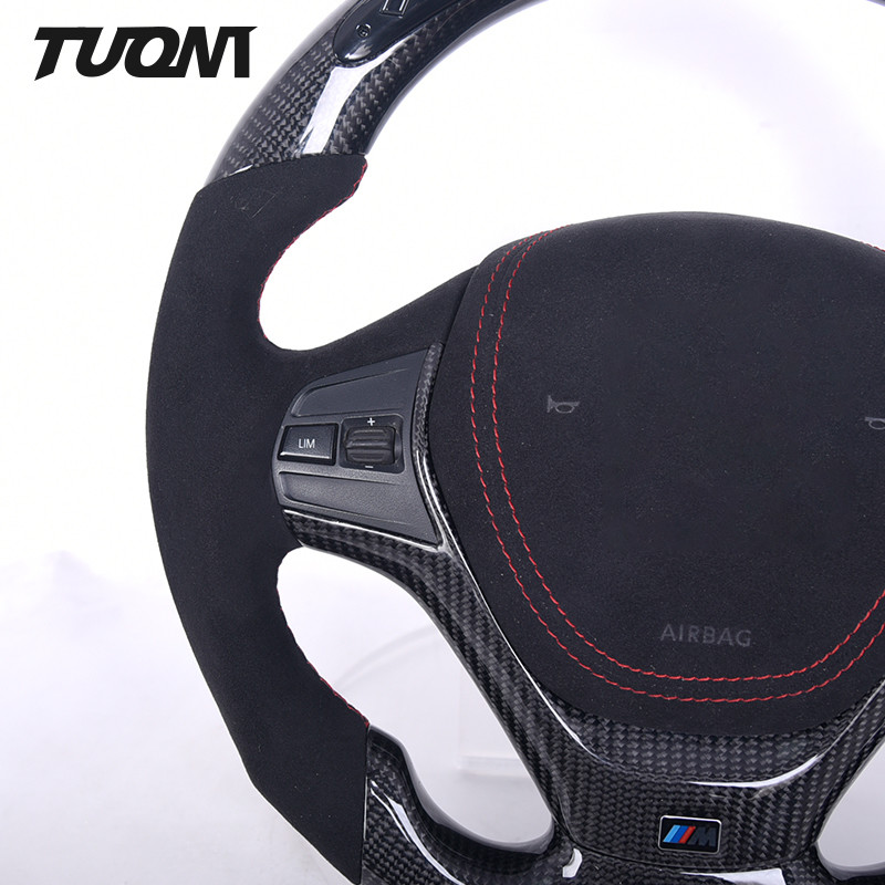 BMW 3 Series F30 Leather Carbon Fiber Steering Wheel With LED Lights OEM