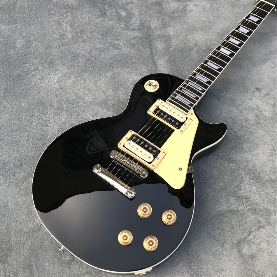 Black 1959 R9 LP standard electric guitar, ebony electric guitar, adjust adjacent Matic bridge