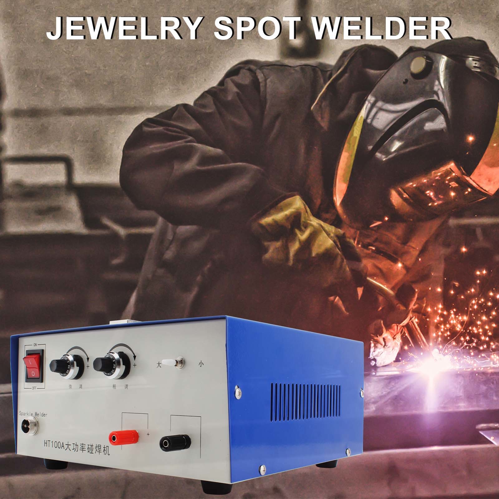 100A Jewelry Welding Machine Jewelry Spot Welder 600W Adjustable Pulse Sparkle