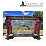 Waterproof Double Side 160mm SS304 Modern Bus Shelter