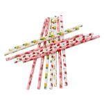 Customer Printed Paper Party Straws 0.25 Inches Diameter Durable Reusable