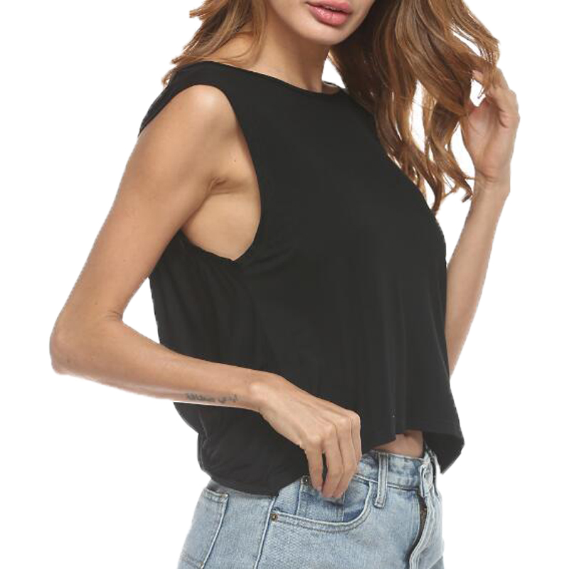 2019 High Quality Custom Printing sexy fashion blank sleeveless women t shirt with your logo