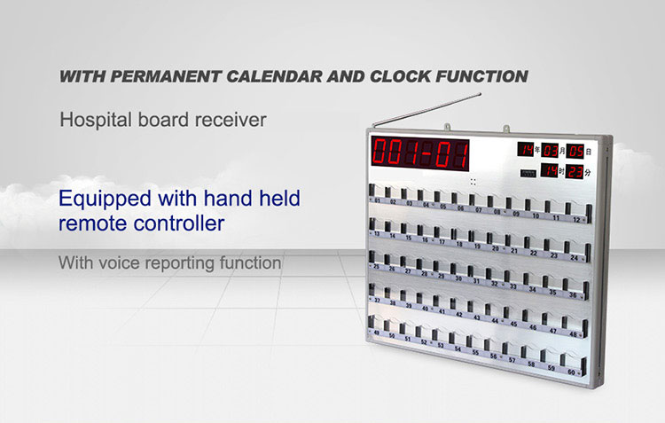 Ward nursing equipments 60 channels call number monitoring board with voice reporting function