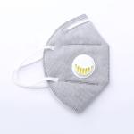 Grey Activated Charcoal Pollution Mask Dust Proof With Adjustable Headband