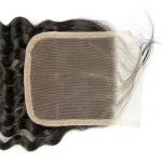 Swiss Curly 4x4 Human Hair Lace Closure No Tangling , High Density