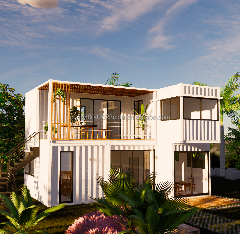 Customized Color 20ft Flat Pack Living Steel Frame Modular Home Prefab Sandwich Panel Shipping 3 Bedroom Container House