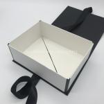 Paper Square Round Chipboard Boxes For Packing UV Shiny Logo Printed Black Frame