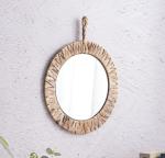 Wall Mounted Hanging Make Up Decoration Handmade Natural Seagrass Mirror