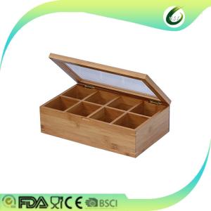 Quality High quality small bamboo tea packaging box with glass lids wholesale