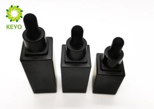 Quality Matte Black Glass Empty Cosmetic Bottles For Essential Oil / Serum 20ml 30ml 50ml wholesale