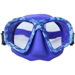 Camouflage Freediving Goggles Silicone Skirt Tempered Glass Snorkel Mask