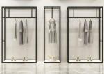 Iron Plating Black Clothing Wall Display Rack With Height 2.2 Meter