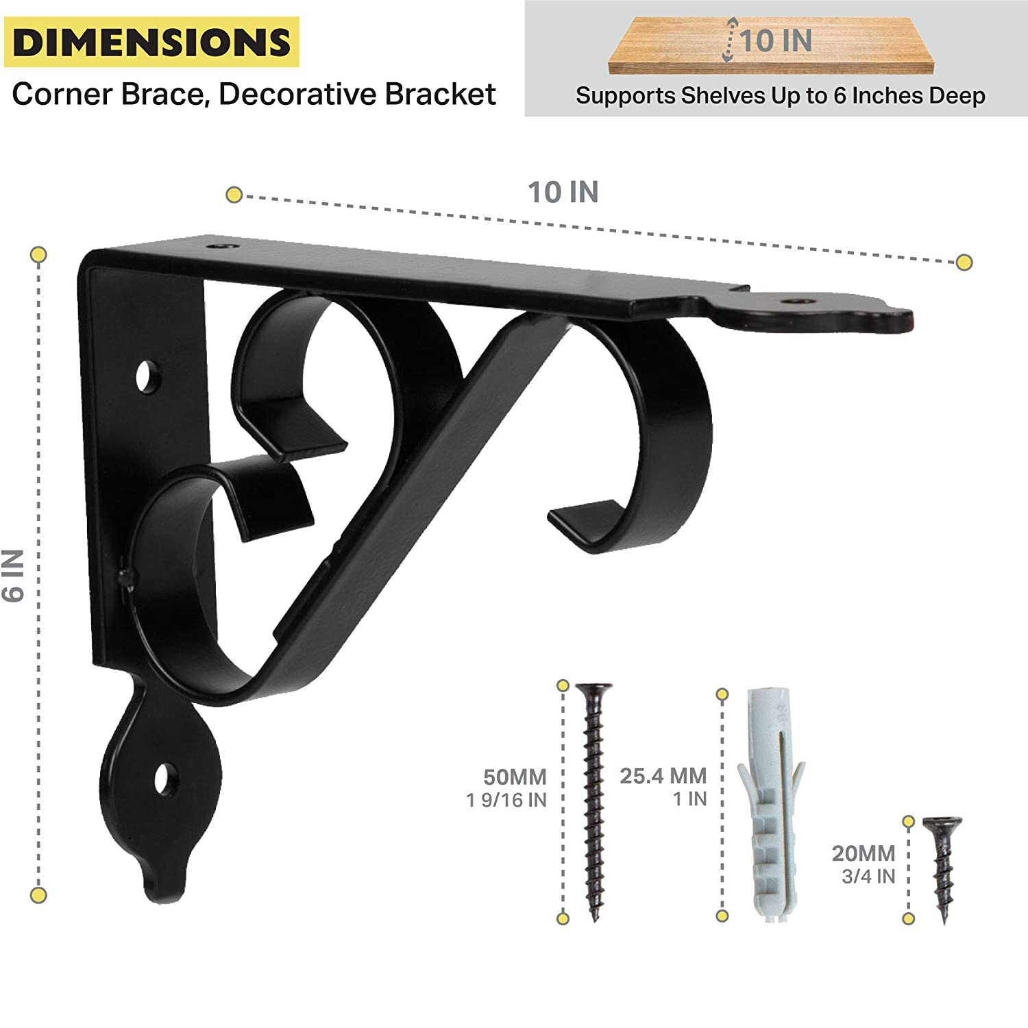 Outdoor and Indoor Metal Wall Mount Hanging Plant Bracket for Decorative Arrangements