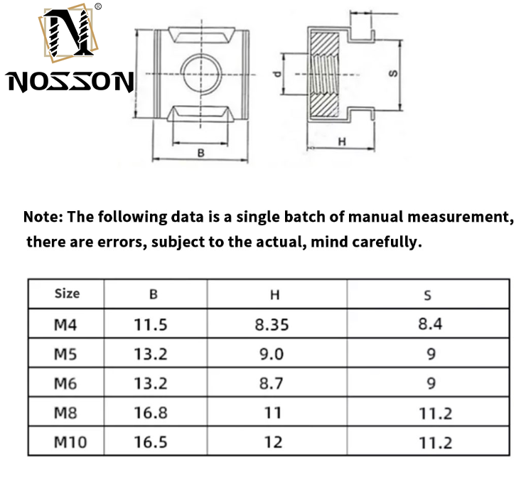 Chrome Plated M4 M6 Zinc Cage Nut with Screw ISO Standard Plain Finish 304 Stainless Steel