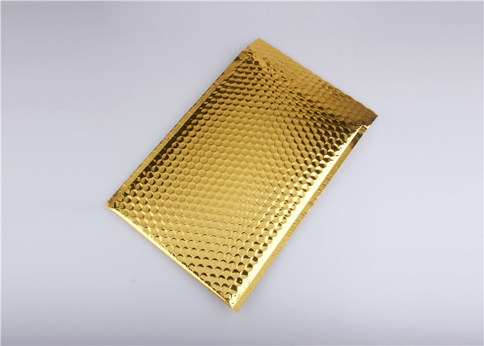 Gold Metallic Bubble Mailers / Decorative Padded Envelopes Customized Printed