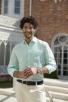 Water Green Long Dress Business Linen Men'S Pajamas