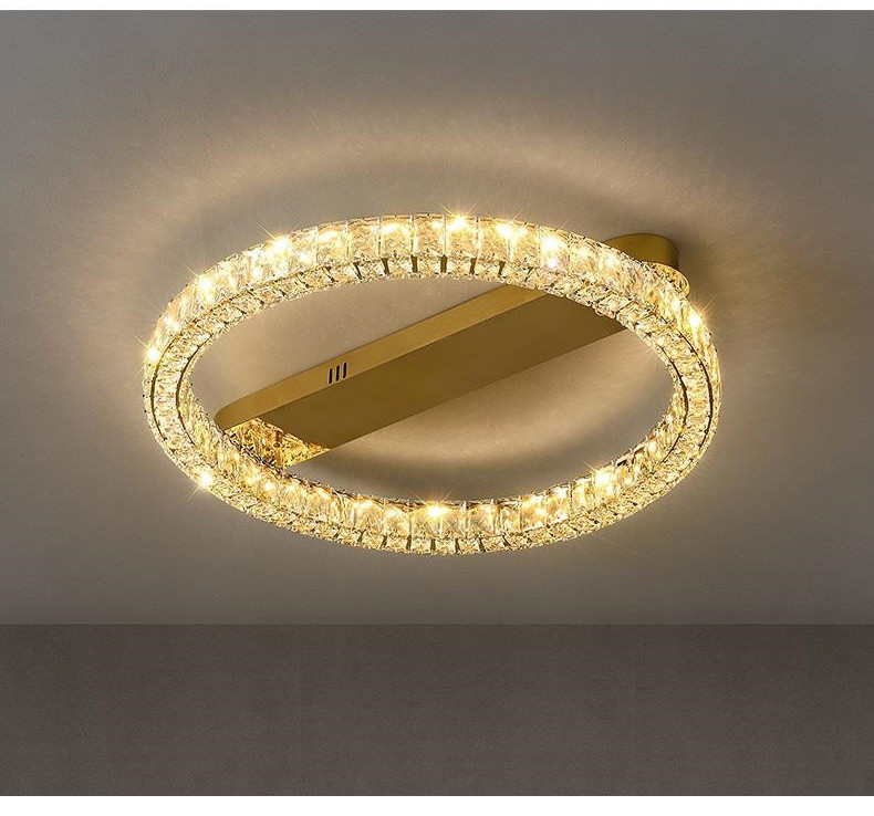 Luxury Ring Ceiling Lamp Modern Bedroom Living Room Crystal Ceiling Lamp(WH-CA-100)