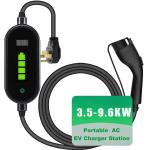 3.5KW 9.6KW Portable Electric Car Battery Charger 16A 40A EVSE Sae J1772 Type 1