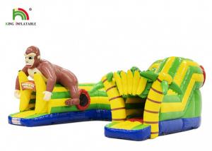 Quality 21ft Outdoor PVC Monkey Theme Inflatable Obstacle Course Rental For Events wholesale