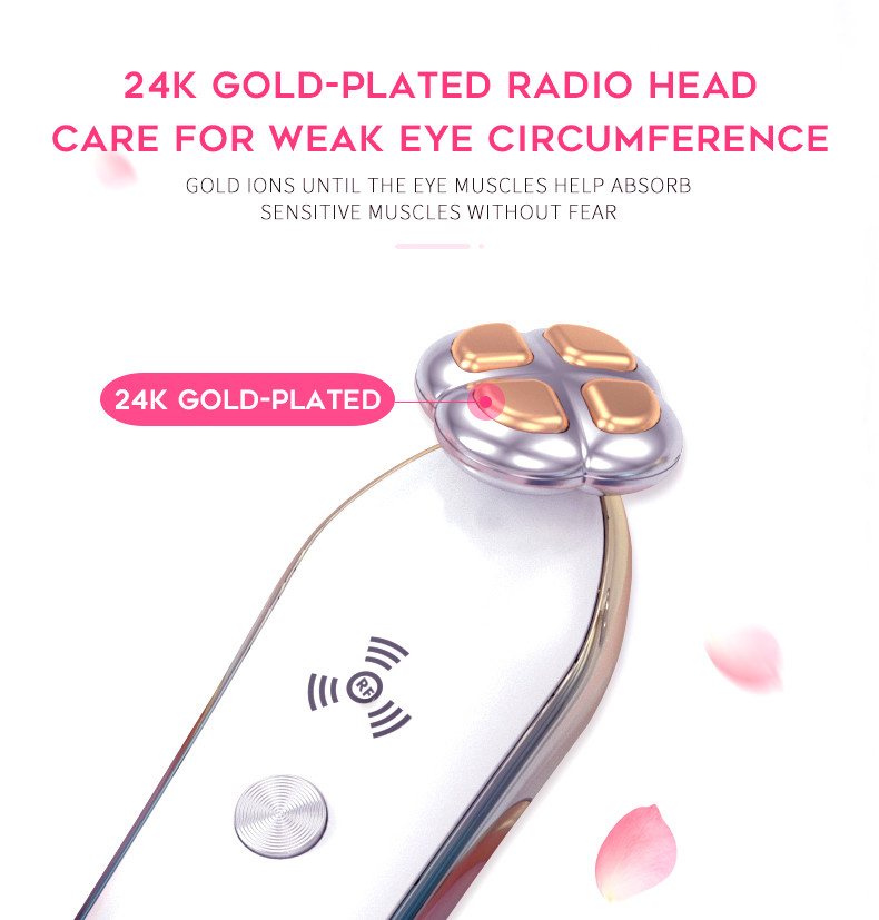 Portable RF Energy 24K Gold Plated Heads Eye Beauty Device