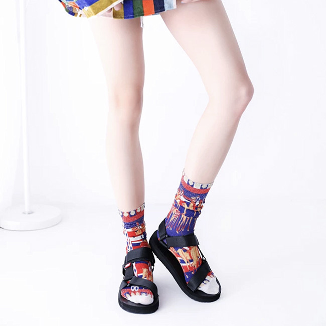 Fashion Novelty Unisex Blank Sublimation Socks Custom Digital 3D Printed Socks