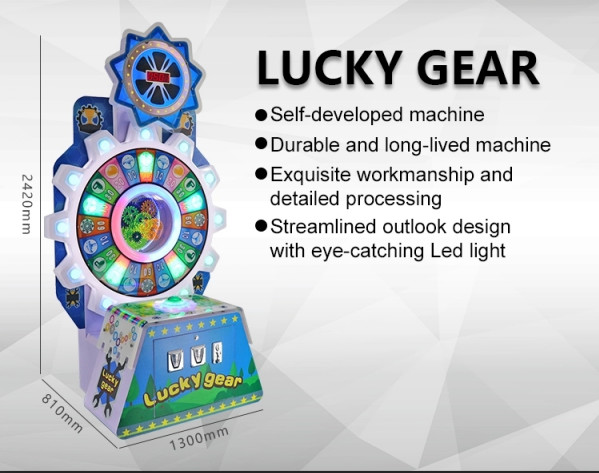 Lucky Gear Arcade Coin Machine , Lottery / Ticket Custom Built Arcade Machine