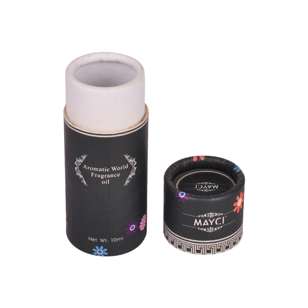 Black Offset Printing Cardboard Paper Tube Cylinder Packaging Cosmetic Small