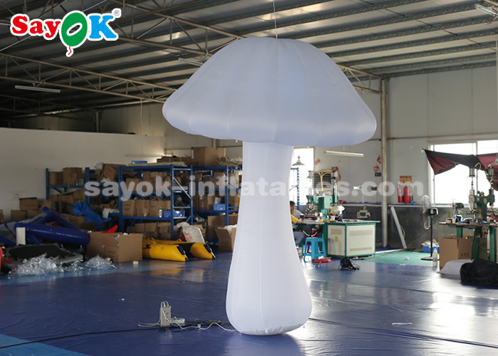 Stage Inflatable Lighting Decoration , 2m Polyester Inflatable Mushroom With 16 Colors LED Lights Changing