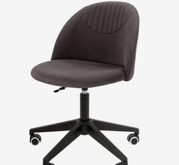 Metal Swivel Task Chair Black Powder Coating With Cushion And Adjustable Height